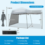 10x10 ft Pop Up Canopy with Dual Awnings - Tangkula