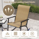 Tangkula 3 Piece Patio Rocker Set with Side Table for Porch
