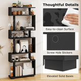 Tangkula 6-Tier S Shaped Bookcase 64" Tall Modern Geometric Bookshelf