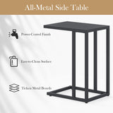 Tangkula C-Shaped End Table with Metal Frame for Living Room Bedroom Office