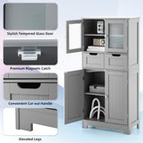 Tangkula Tall Bathroom Storage Cabinet, Freestanding Floor Cabinet