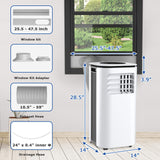 Portable Air Conditioner, 9000BTU 4-in-1 Multi-function Air Conditioner with 2 Wind Speeds, Remote Control, 24H Timer