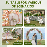 Tangkula 7FT Wedding Arch, Heptagon Wooden Arch for Wedding Ceremony