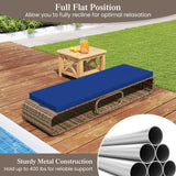 7-Position Adjustable PE Rattan Outdoor Chaise Lounge Chair