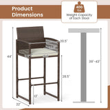 Tangkula Patio Bar Stools Set of 2/4