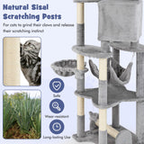 Tangkula Tall Cat Tree, 69 Inch Multi-Level Cat Tower with Sisal Scratching Post, Private Condo