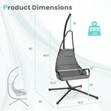 Tangkula Swing Chair with Stand, Hanging Egg Chair with Cushion, Indoor Outdoor Hammock Chair