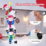 Tangkula 6 FT Lighted Christmas Stacked Snowman Set, Light-up Christmas Decoration with 155 LED Lights