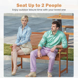 Tangkula 2 Person Heavy Duty Patio Loveseat Chair with Slatted Backrest and Seat