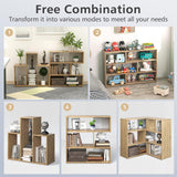 Tangkula 6 Cubes Bookcase, 2-Piece Separable Floor Standing Open Horizontal Bookshelf