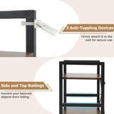 Tangkula 16.5" Width Wooden Open 3-Tier Industrial Bookshelf (1/2)