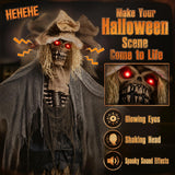 Tangkula 7.3 FT Animated Halloween Standing Skeleton Scarecrow Decoration