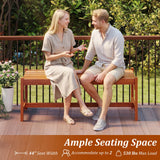 Tangkula Outdoor Wood Bench Backless Set of 1/2 Solid Hardwood Patio Dining Bench(1/2)