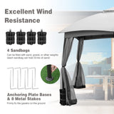 Tangkula 10 X 10 FT Patio Gazebo with Privacy Netting