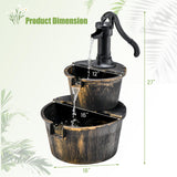 Tangkula 2-Tier Water Fountain Outdoor for Garden Patio Backyard, Plastic