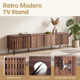 Tangkula 4-Door TV Stand for 80 Inches TVs