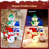 Tangkula 5 FT Christmas Lighted 3 Stacked Snowman Decoration
