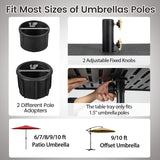 Tangkula 3-in-1 Patio Umbrella Base 175 LBS Moveable Umbrella Stand