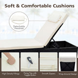 Tangkula Outdoor Rattan Lounge Chair with 6-Level Backrest (1/2)