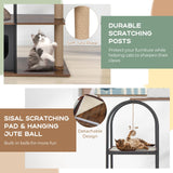 Tangkula Cat Tree Tower, 47 Inch Modern Cat Tree with Metal Frame, Top Perch Cat Bed