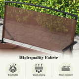Tangkula Folding Outdoor Garden Bench, 2-Person Patio Bench with Backrest and Armrests