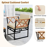Tangkula 7 Piece Patio Acacia Wood Cushioned Sectional Sofa Set