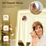 Tangkula 32" x 22" Large Makeup Mirror with 10X Magnify Mirror