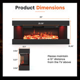 Tangkula 3-Sided 18"/26"/36"/46" WiFi Electric Fireplace with 32"/40"/50"/60" Floating Mantel | 750W/1500W