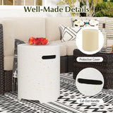 Tangkula Outdoor Propane Tank Cover Table, Patiojoy Wicker Hideaway Table for Gas Fire Pits