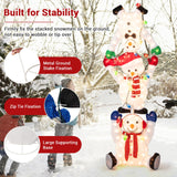 Tangkula 5.6 FT Lighted Christmas Stacked Snowmen Decoration