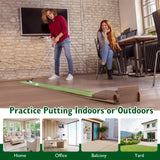 Tangkula 10 FT Golf Putting Green, 2/3-Hole Golf Putting Practice Mat with Auto Ball Return for Indoors & Outdoors