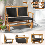 Tangkula Outdoor Rocking Armchair with Curved Armrests for Porch