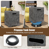 Tangkula 50,000 BTU Fire Pit Table Set, 42.5” Magnesium Oxide Propane Gas Fire Pit w/Hideaway Tank Holder, Protective Cover Included, Simple Ignition