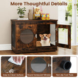 Tangkula Furniture Style Dog Crate for Small and Medium Dogs with Translucent Window and Lockable Door