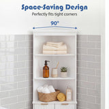 Tangkula Corner Bathroom Floor Cabinet