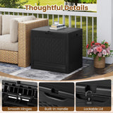 Tangkula Waterproof PP Resin Patio Storage Box with Lockable Lid