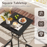 Tangkula 25" Outdoor Square Bar Table with 1.57" Umbrella Hole