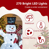 Tangkula 3-Piece Pre-Lit 3D Snowman Set with 270 LED Lights