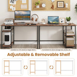 Tangkula Home Office Computer Desk with 2 Storage Shelves