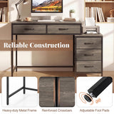 Tangkula 51-Inch Reversible Computer Desk with 5 Drawers