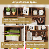 Tangkula Desktop Bookshelf for Computer Up to 32”（6 Shelves）