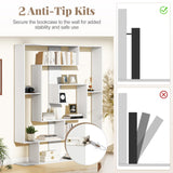 Tangkula Irregular Wooden Bookshelf for Living Room