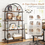 Tangkula 4-Tier Open Bookcase with Sturdy Metal Frame