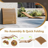 Tangkula Patio Folding Wooden Lounge Chair