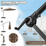 Tangkula 10 Feet Offset Hanging Umbrella with Base Patio Cantilever Umbrella