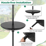 Tangkula Outdoor Umbrella Table Tray, Portable Round Table Tray with Umbrella Hole