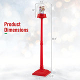 Tangkula 5.3 Ft 2-in-1 Musical Christmas Street Lamp with Falling Snow
