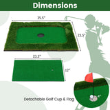 Tangkula Floating Golf Green for Pool, Floating Chipping Green Includes Golf Hitting Mat