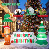 Tangkula 9.5 FT Lighted Inflatable Merry Christmas Sign Outdoor Decoration