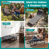 Tangkula 3 in 1 Folding Camping Cot Comfy Padded Convertible Single Sofa Chair